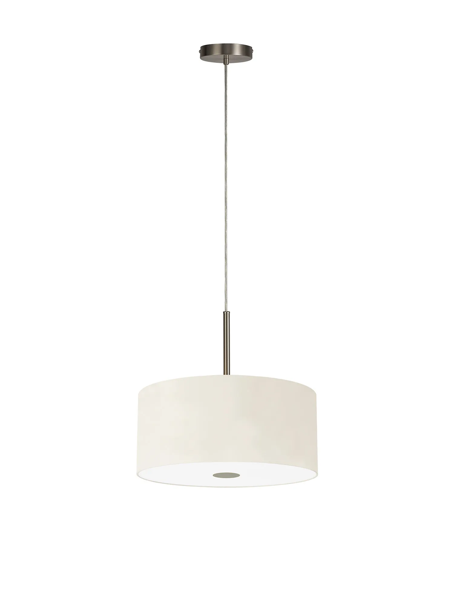 Baymont 40cm 5 Light Pendant Satin Nickel, Ivory Pearl/White, Frosted Diffuser DK0539  Deco Baymont SN IV